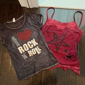 Gray 'I Love Rock N Roll' Kids Long Sleeve Tee